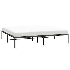 vidaXL Double Bed Frame with Steel Construction, Storage Space, Metal Slats and Center Leg Support, - 1 of 4