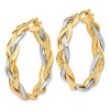 Black Bow Jewelry 5mm Polished Braided Round Hoop Earrings in 10k Two Tone Gold, 30mm - 2 of 4