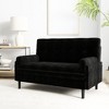 TiramisuBest Grey 2-Seater Sofa Sleeper with Recline Function, Modern Fabric Loveseat Convertible Couch Bed, Sofa for Living & Apartment - 2 of 4