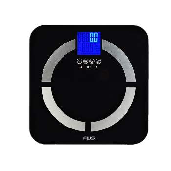American Weigh Scales Quantum Series Bathroom Scale High Precision Digital Backlit LCD Display Body Mass Index 330LB Capacity