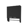 Goodyear Medicine Cabinet in Melamine With a Towel Bar, Black - 2 of 4