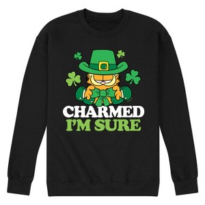 Men's - Garfield - Charmed I'm Sure St. Patrick's Day Graphic Fleece Sweatshirt - 1 of 4