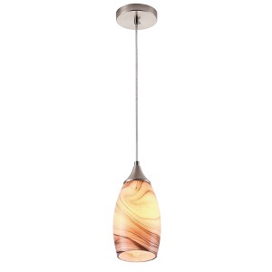 Dewdrop Gray Glass Pendant Light Modern Marbled Seeded Oval Hanging Ceiling Fixture for Kitchen Island - 1 of 4