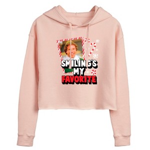 Women's - ELF - Christmas Smilings My Favorite Cropped Graphic Hoodie - 1 of 3