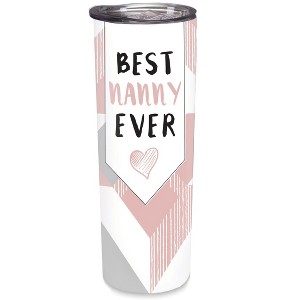 Elanze Designs Best Nanny Ever Pink Geometric 20 ounce Stainless Steel Travel Tumbler - 1 of 4