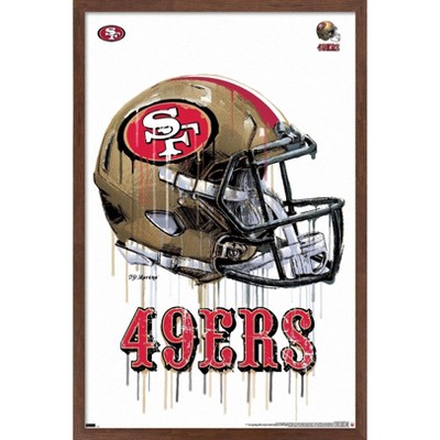 Trends International NFL San Francisco 49ers - Nick Bosa Feature Series 23  Framed Wall Poster Prints Mahogany Framed Version 22.375 x 34