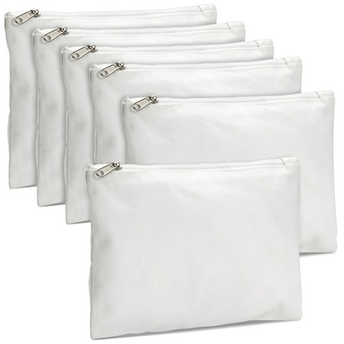 Canvas Zipper Cosmetic Flat Bag, 8 x 6