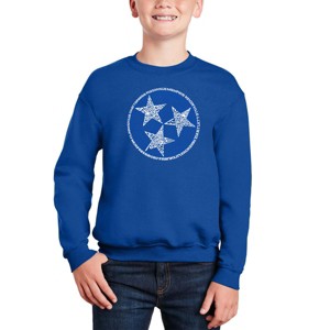 LA Pop Art Tennessee Tristar - Boy's Word Art Crewneck Sweatshirt - 1 of 3