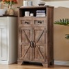 Bathroom Floor Cabinet, 24" Wide Farmhouse Bathroom Storage Cabinet with Drawer & Adjustable Shelf & Barn Doors for Bathroom, Kitchen - 2 of 4