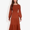 Anna-Kaci Women's Long Sleeve Smocked Maxi Dress with Tiered Skirt and Elegant Crew Neck Design for Stylish Casual Wear - 3 of 4