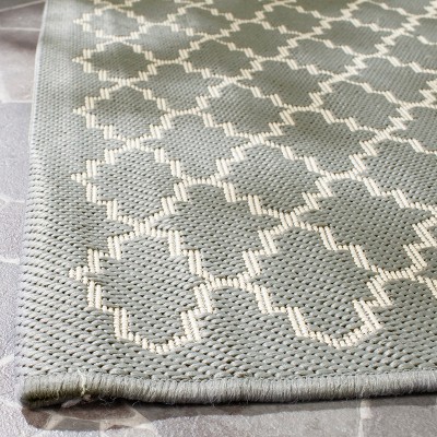 Reversible Anthracite & Black Synthetic 27" x 18" Indoor/Outdoor Rug