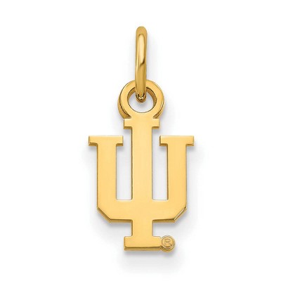 Black Bow Jewelry 14k Yellow Gold Plated Sterling Silver Indiana Hoosiers NCAA Extra Small Pendant