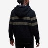 CULTURA Mens' Full Zip Hooded Striped Cardigan Sweater With Faux Shearling Lining - 2 of 4