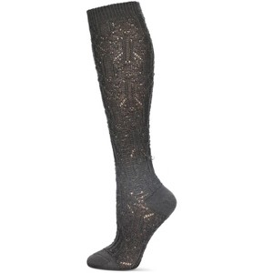 Memoi Women's Net Flow Textured Open Knit Knee High Sock - 1 of 4