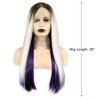 Unique Bargains Women's Halloween Long Straight Hair Lace Front Wigs with Wig Cap 26" Multicolor 1PC - image 2 of 4