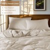 100 French Linen King Duvet Cover, Soft Breathable for Hot Sleepers, Moisture Wicking, 3 - Piece Set with Zipper Ties - 2 of 4