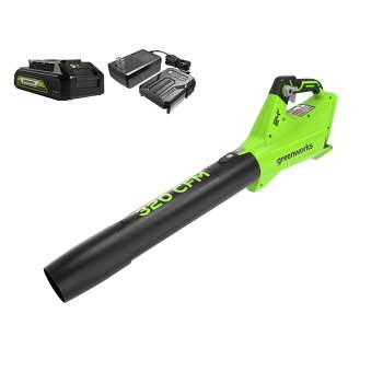 Greenworks POWERALL 24V 2Ah Cordless 320FM / 90MPH Axial Leaf Blower Kit with Battery and Charger Included
