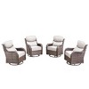 Outdoor Swivel Rocker Chair with 6 Inch Thick Cushion 2 in 1 Porch Glider Swivel Chair - Wicker Patio Furniture Patio Swivel Glider Seating - 2 of 4