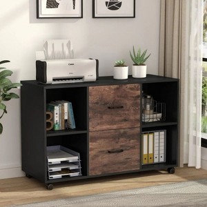 Hommoo 2 Drawer File Cabinet, Large Mobile Filing Cabinet for Letter Size - 1 of 4