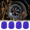 Unique Bargains Valve Stem Caps Handmade Faux Crystal Rhinestone Universal Auto Car Tire Valve Caps Chrome Dustproof Bling 4 Pcs - 3 of 4
