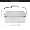 AuldHome Design Large White Rustic Caddy; 4-Section White Enamelware Farmhouse Style Organizer w/ Handle - 3 of 4