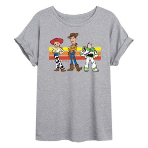 Women's - Toy Story 4 - Buzz, Woody, And Jessie Oversized Graphic T-Shirt - 1 of 4
