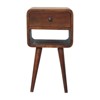 TIRAMISUBEST Curved Chestnut Nightstand - Space-Saving Bedside Table for Modern Bedrooms - 3 of 4