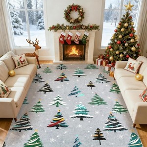 2x6 Runner Rug,Washable Rug for Home Decor,Indoor Non Slip Carpet,Soft Low Pile Christmas Rugs - 1 of 4