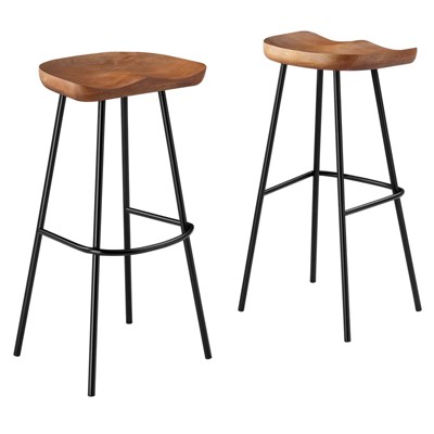 Modway Concord Backless Wood Bar Stools - Set of 2