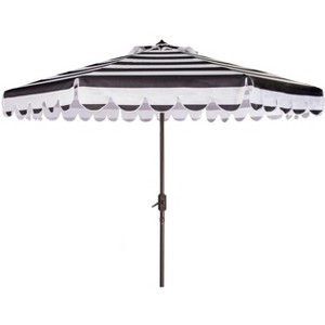 Maui Single Scallop Striped 9Ft Crank Push Button Tilt Umbrella - PAT8011 - Safavieh - 1 of 4