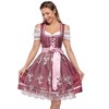 Women's Short Sleeve Satin Dress 3 Pieces Dress Costumes for Carnival Halloween - 3 of 4