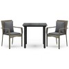 vidaXL 3 Piece Patio Dining Set with Cushions Black and Gray Poly Rattan - 2 of 4