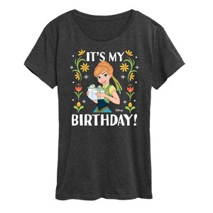 Women's - Disney - Anna It's My Birthday Short Sleeve Graphic T-Shirt - 1 of 4
