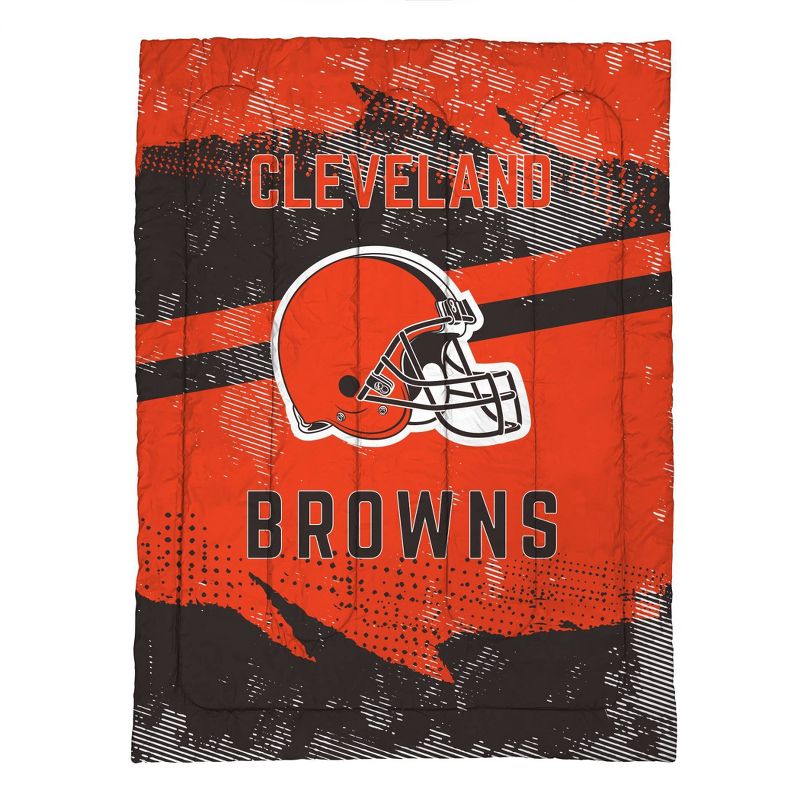 NFL Cleveland Browns Slanted Stripe Twin Bed in a Bag Set - 4pc, 2 of 4