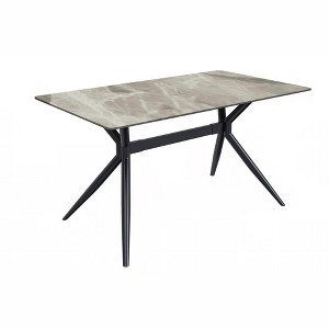 LeisureMod Elega Modern Dining Table Rectangular Tabletop and Durable Black Stainless Steel Base for Kitchen and Dining Room - 1 of 4