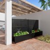 Wooakway Metal Planter Box with Trellis Raised Garden Bed with Arbor Privacy Screen Black/Gray/brown - 3 of 4