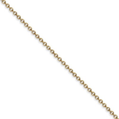 Black Bow Jewelry 1.4mm, 14k Yellow Gold Solid Link Cable Chain Necklace
