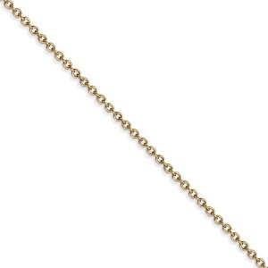 Black Bow Jewelry 1.4mm, 14k Yellow Gold Solid Link Cable Chain Necklace - 1 of 4
