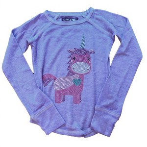 Girl Long Sleeve Unicorn Tee Top - Sparkle by Stoopher - 1 of 1