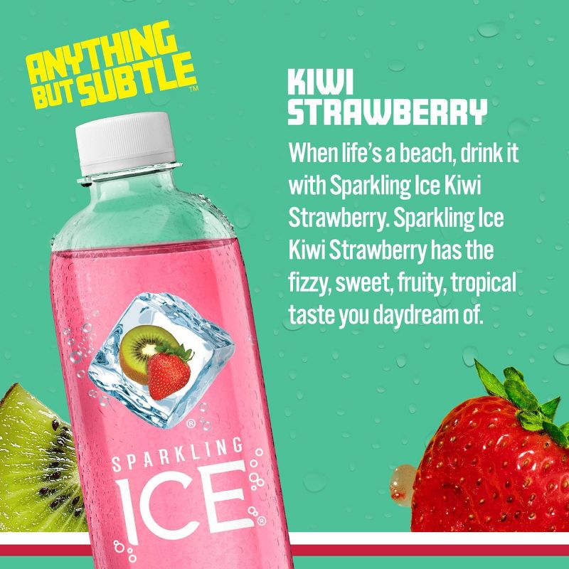 Sparkling Ice Kiwi Strawberry - 17 fl oz Bottle, 3 of 9