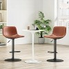 Fontoi Accent Chairs, Mid Century Modern Bar Stools Set of 2, Adjustable Counter Height Stools with Back for Kitchen Island, Brown, 16.9"*14.2"*33.8" - 4 of 4