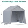 Storage Shed Canopy, Heavy Duty Outdoor Storage Tent with Roll-up Ventilated Zipper Door,Portable Garage Shed Waterproof for Bike, Motorcycle Shelter - 2 of 4