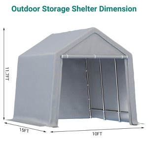 Storage Shed Canopy, Heavy Duty Outdoor Storage Tent with Roll-up Ventilated Zipper Door,Portable Garage Shed Waterproof for Bike, Motorcycle Shelter - 1 of 4