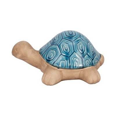 Sagebrook Home 13" Ceramic Tortoise Decor Contemporary Decorative Statue Turtle Figurine