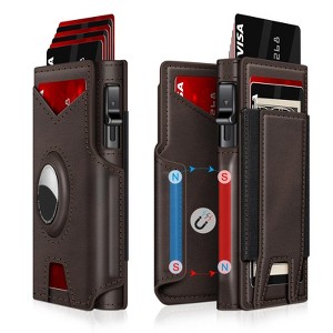 Airtag Wallet for Men, Minimalist Slim Mens Wallet Smart Pop Up Credit Card Holder - 1 of 4