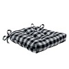 Kate Aurora Set of 2 Country Farmhouse Plaid Stain/Water Resistant Chair Cushions - 2 of 3