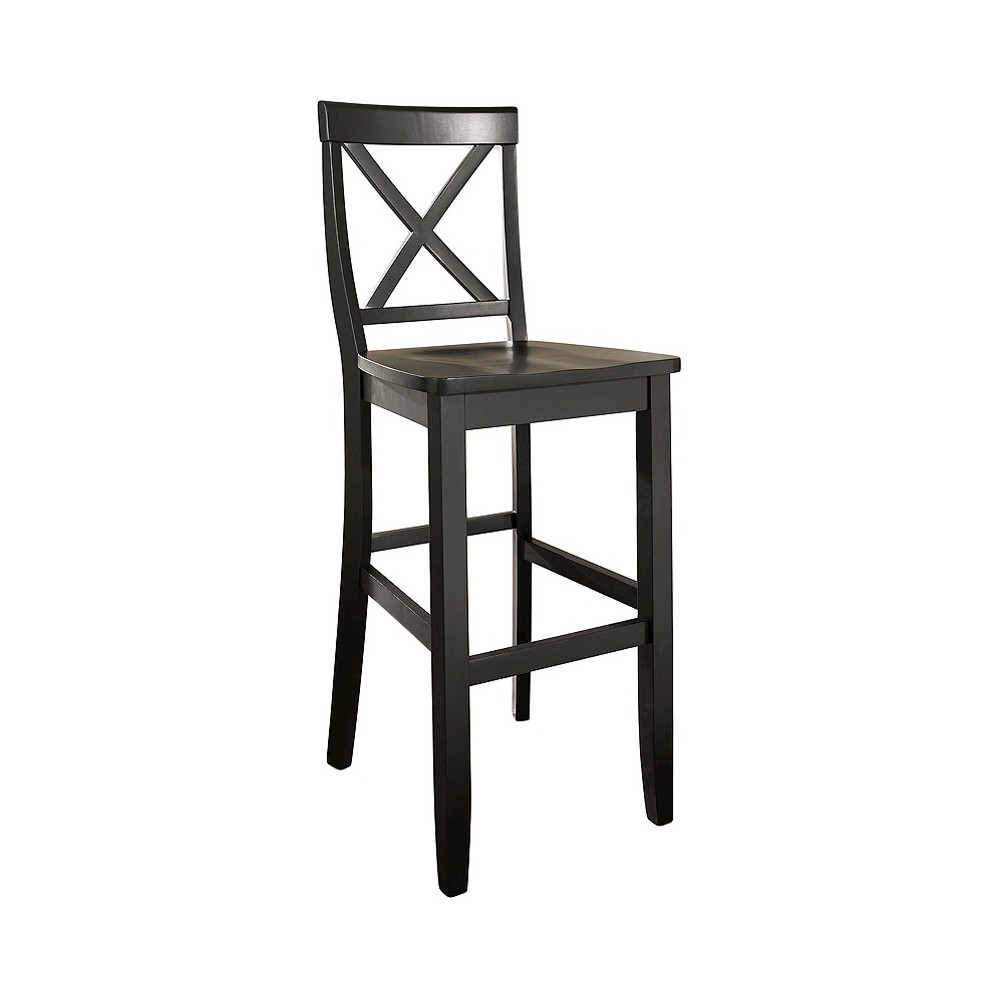 Photos - Chair Crosley Set of 2 30" X-Back Barstools Black  
