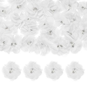 Unique Bargains Mesh Fabric Rhinestone Pearl Chiffon Flowers 2.17 x 2.17 Inch - 1 of 4