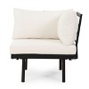 Osparple Outdoor Patio Furniture Set Single Acacia Wood Lounge Sofa with Cushion, Small Square Wooden Coffee Table for Garden, Terrace - 4 of 4