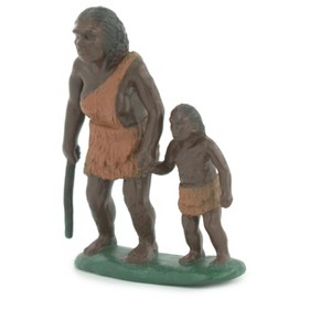 Collectible Wildlife Gifts | Cavewoman and Child, Realistic, Hand Painted, Diorama Figure,  Rubber Model, Gift,      2 inches tall .   F3141 B224 - 1 of 4